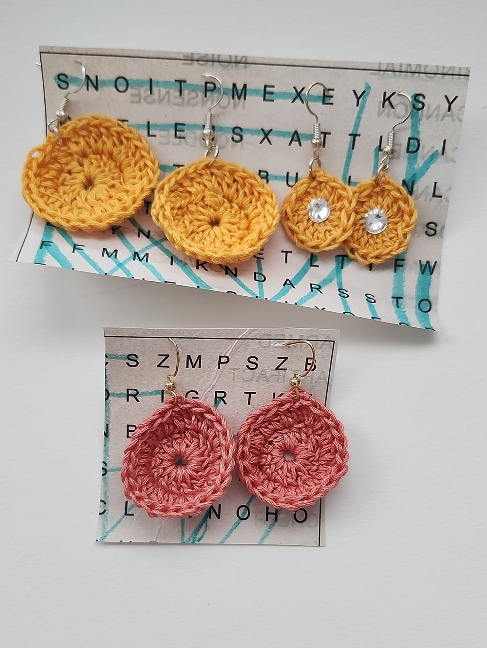 Handmade Crochet Circle Earrings 3 Bundle